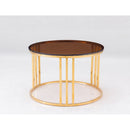 Gold Glass Round End Table | OROA Modern Alondra