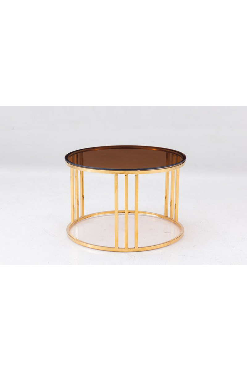 Gold Glass Round End Table | OROA Modern Alondra | Oroatrade.com