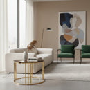 Gold Glass Round End Table | OROA Modern Alondra