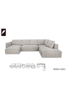 Gray Modular Chaise Sofa | OROA Modern Lulu | Oroatrade.com