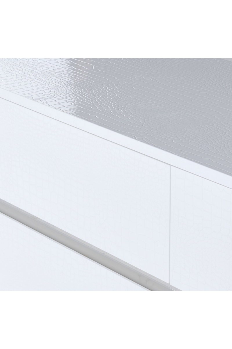 White Crocodile-Textured Sideboard | OROA Modern Skyline | Oroatrade.com