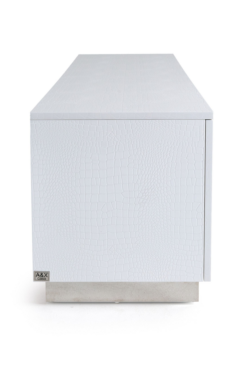 White Crocodile-Textured Sideboard | OROA Modern Skyline | Oroatrade.com
