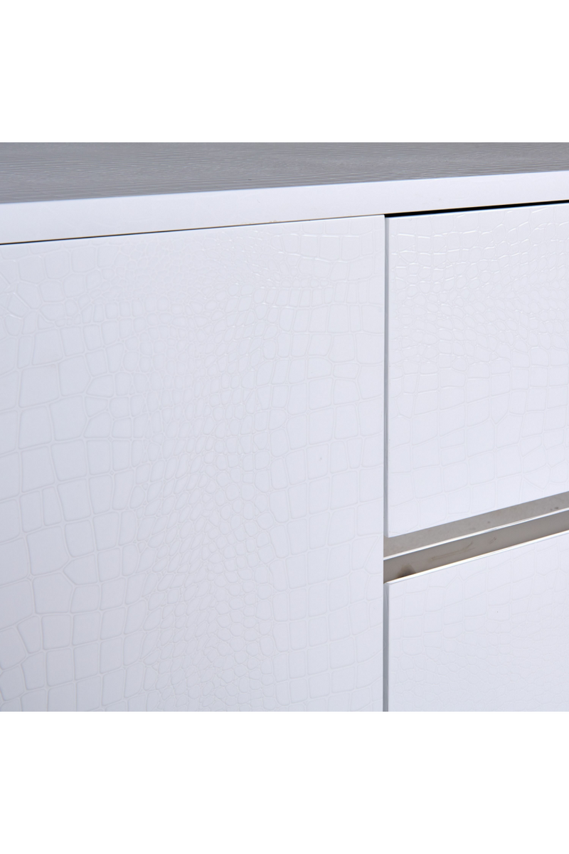 White Crocodile-Textured Sideboard | OROA Modern Skyline | Oroatrade.com