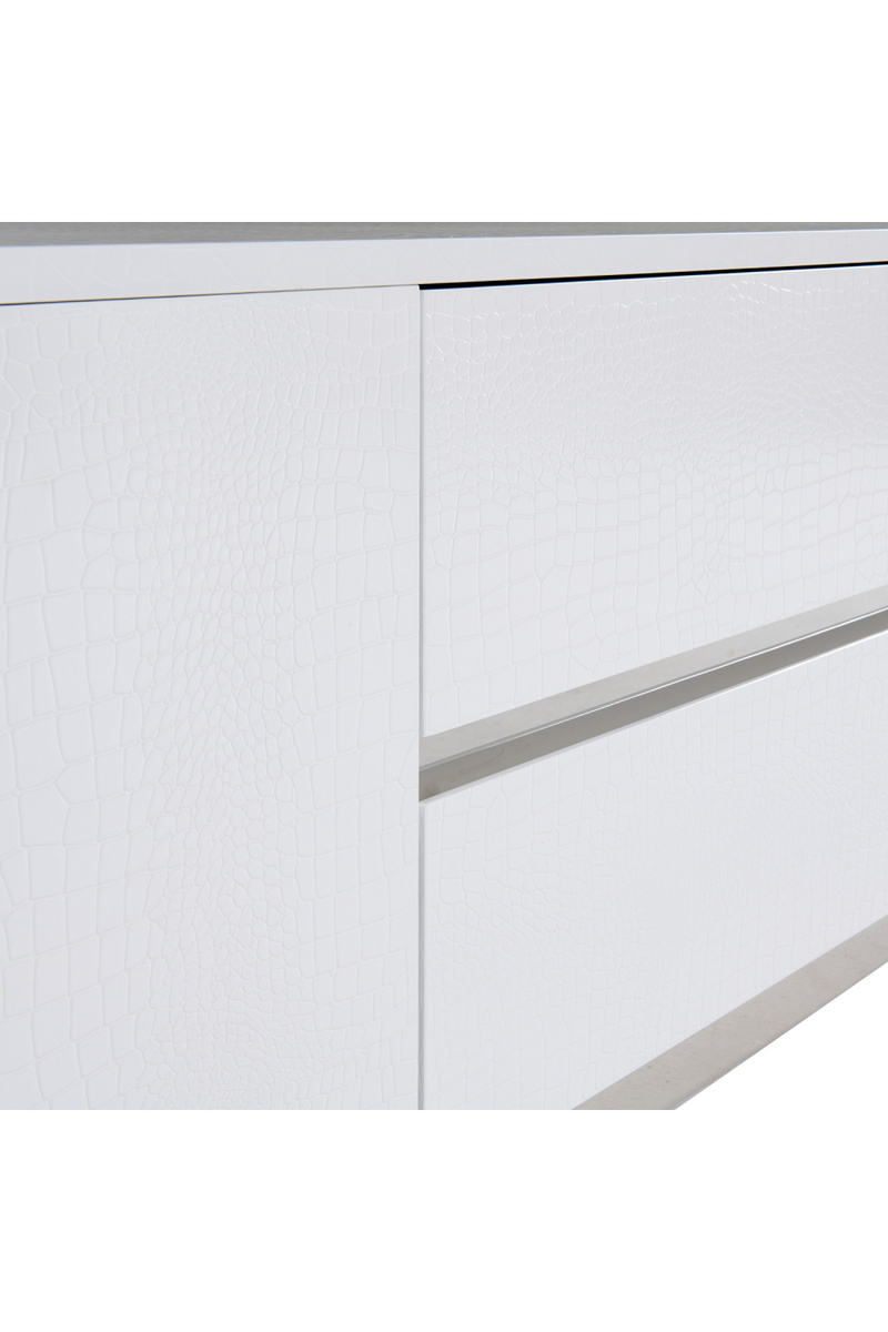 White Crocodile-Textured Sideboard | OROA Modern Skyline | Oroatrade.com