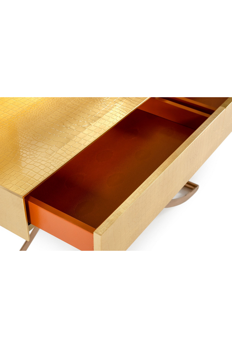 Gold Crocodile Mirror Console Table | OROA Modern Aversa | Oroatrade.com