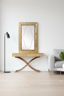 Gold Crocodile Mirror Console Table | OROA Modern Aversa