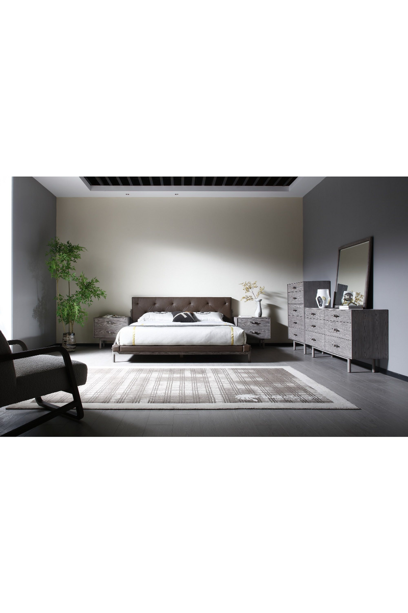 Brown Vegan Leather Bed | OROA Modern BD2406 | Oroatrade.com