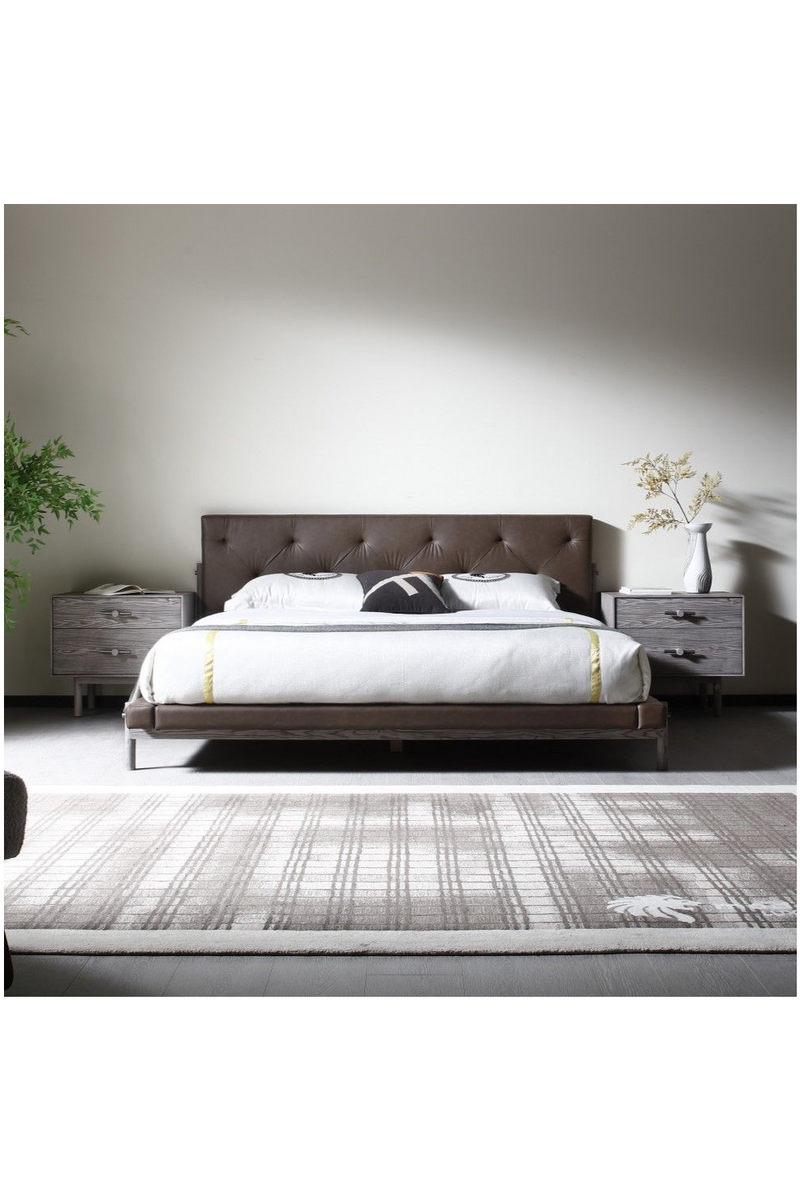 Brown Vegan Leather Bed | OROA Modern BD2406 | Oroatrade.com