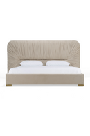 Beige Velvet Bed | OROA Modern Florence | Oroatrade.com