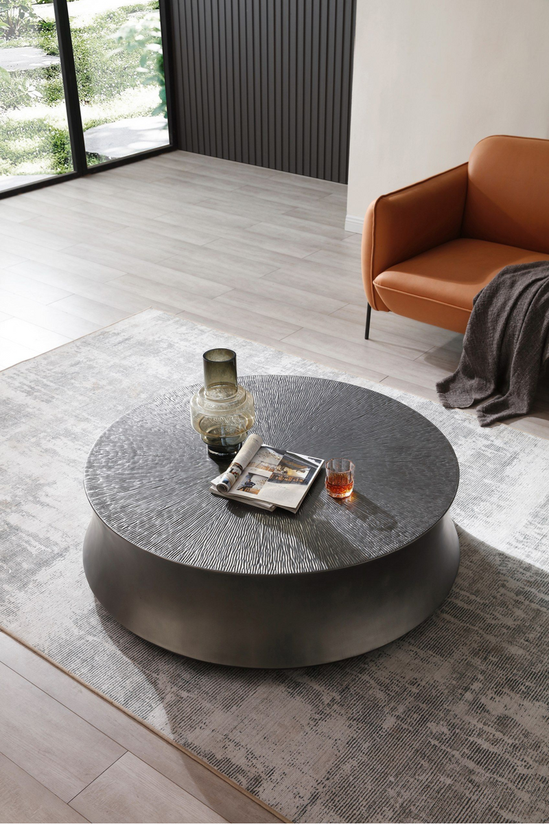 Antique Gray Round Coffee Table | OROA Modern Airdrie | Oroatrade.com