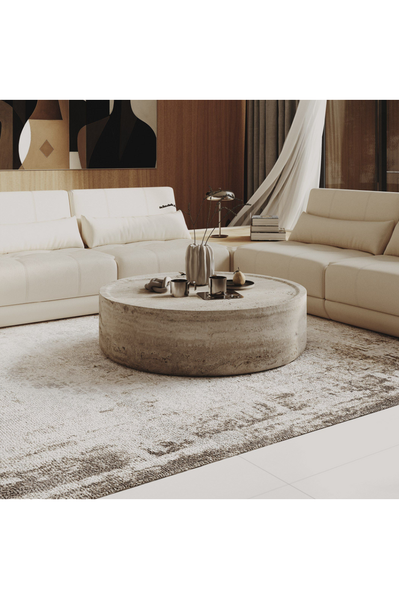 Round Travertine Coffee Table | OROA Modern Cozad | Oroatrade.com