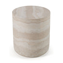 Round Travertine End Table | OROA Modern Cozad