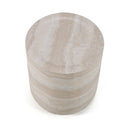 Round Travertine End Table | OROA Modern Cozad