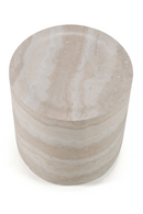 Round Travertine End Table | OROA Modern Cozad