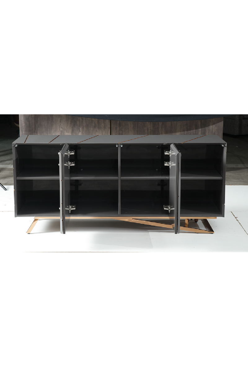 Rose Gold Inlaid 4-Door Sideboard | OROA Modern Katzu | Oroatrade.com