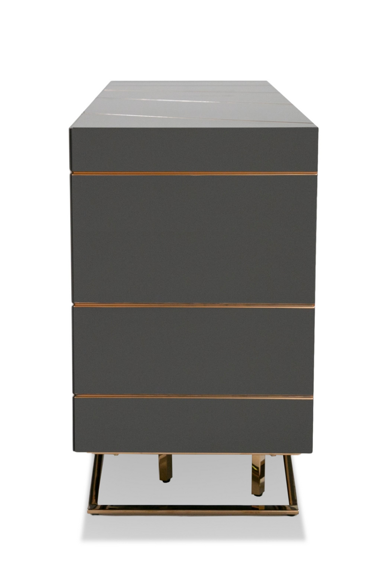 Rose Gold Inlaid 4-Door Sideboard | OROA Modern Katzu | Oroatrade.com