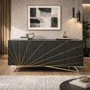Rose Gold Inlaid 4-Door Sideboard | OROA Modern Katzu