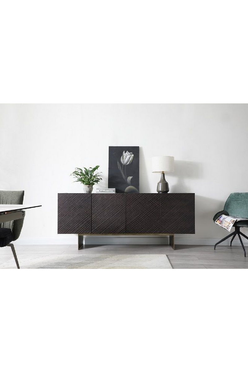 Brown Wood 4-Door Sideboard | OROA Modern Gerald | Oroatrade.com