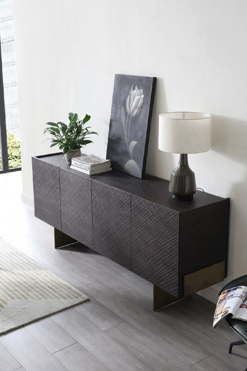 Brown Wood 4-Door Sideboard | OROA Modern Gerald | Oroatrade.com