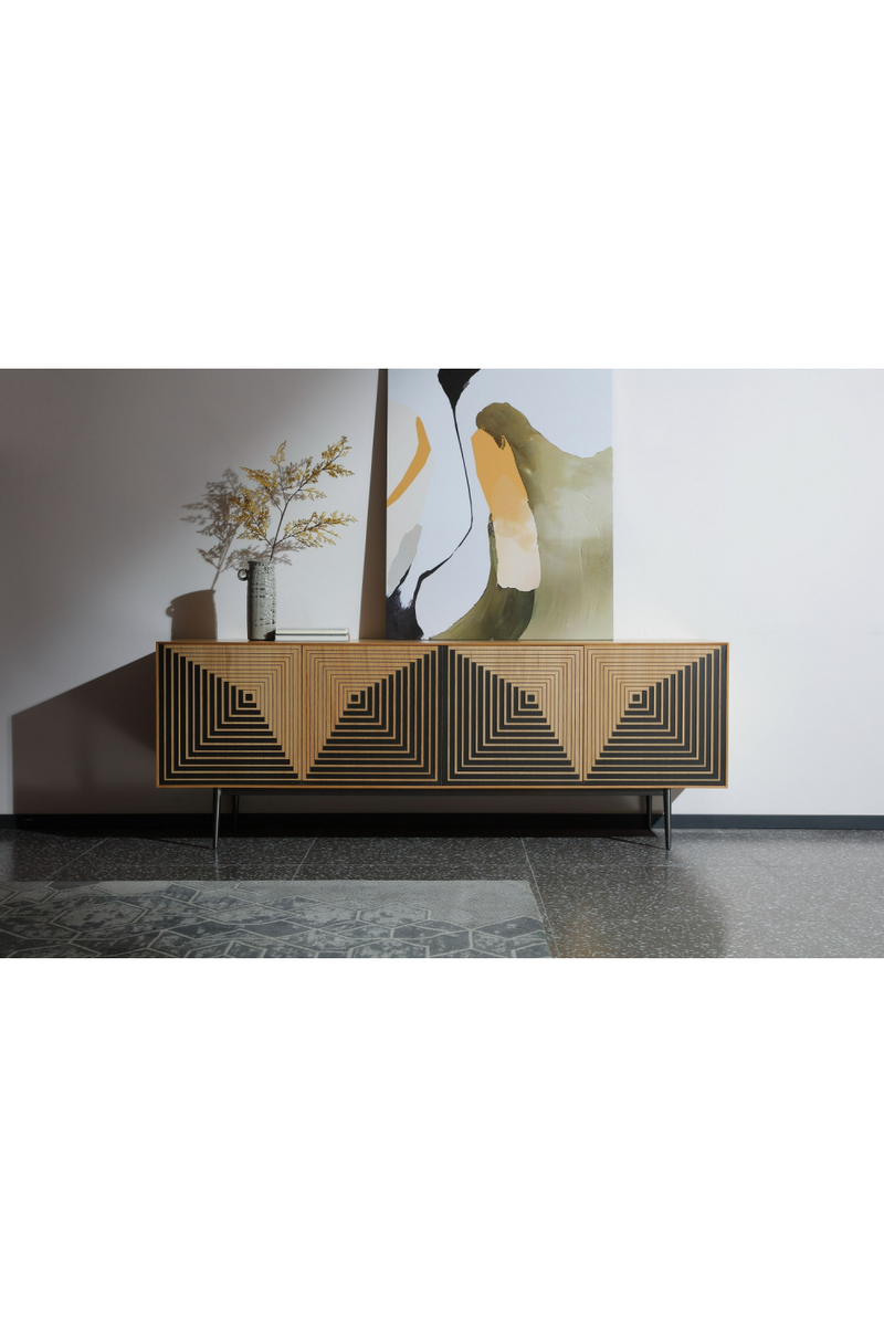 Geometric Patterned Oak Sideboard | OROA Modern Azteca | Oroatrade.com