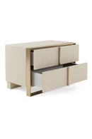 Beige Shagreen 2-Drawer Nightstand | OROA Modern Cartier | Oroatrade.com