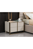 Beige Shagreen 2-Drawer Nightstand | OROA Modern Cartier | Oroatrade.com