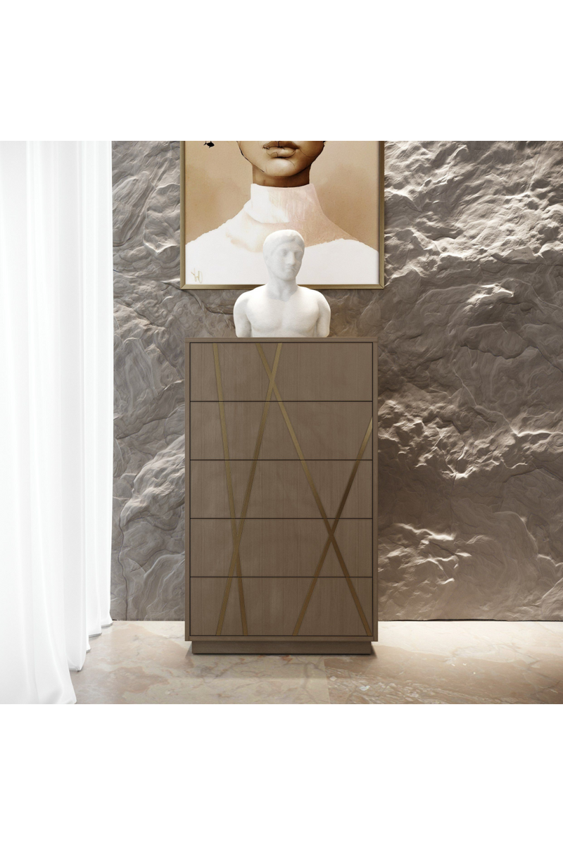 Birch Veneer 5-Drawer Chest | OROA Modern Nixa | Oroatrade.com