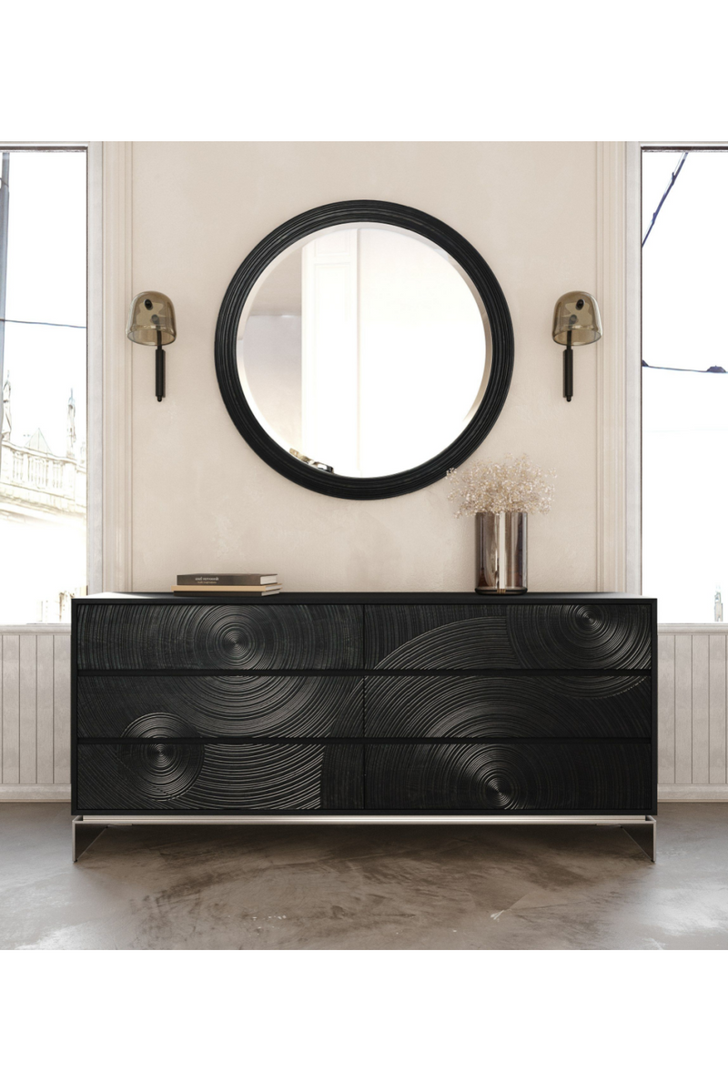 Matte Black Ash 6-Drawer Dresser | OROA Modern Cirque | Oroatrade.com