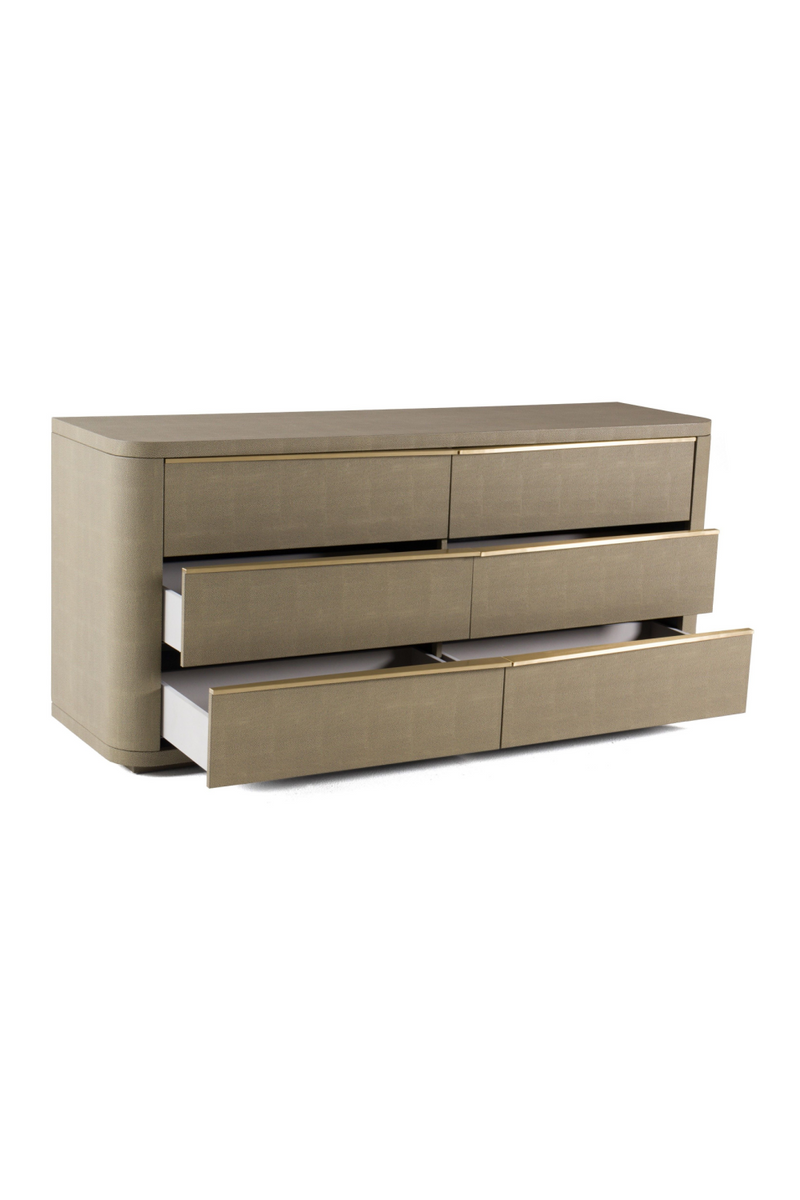 Beige Shagreen 6-Drawer Dresser | OROA Modern Lois | Oroatrade.com