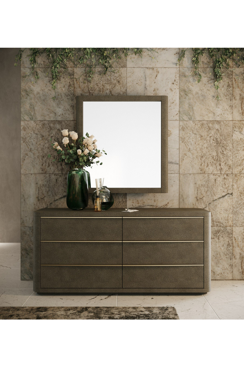 Beige Shagreen 6-Drawer Dresser | OROA Modern Lois | Oroatrade.com