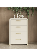 Beige Leatherette 4-Drawer Chest | OROA Modern Florence | Oroatrade.com