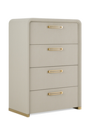 Beige Leatherette 4-Drawer Chest | OROA Modern Florence | Oroatrade.com