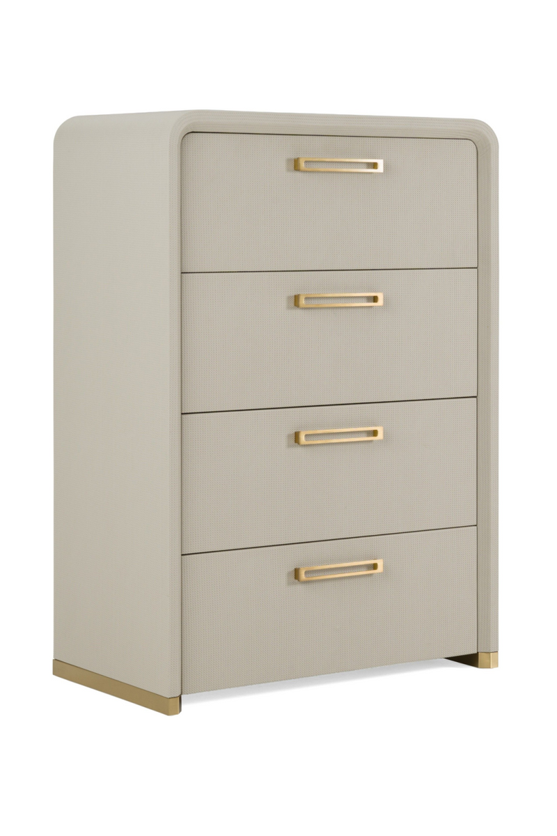 Beige Leatherette 4-Drawer Chest | OROA Modern Florence | Oroatrade.com