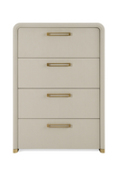 Beige Leatherette 4-Drawer Chest | OROA Modern Florence | Oroatrade.com