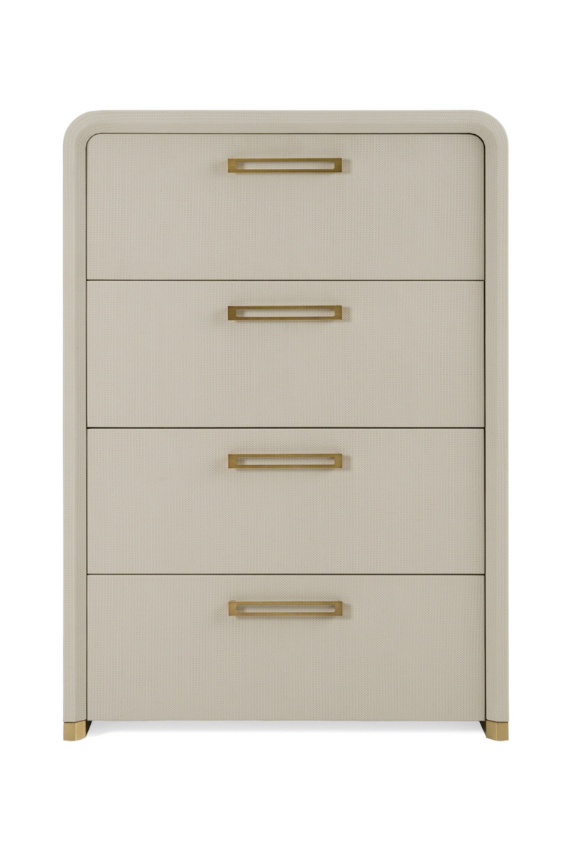 Beige Leatherette 4-Drawer Chest | OROA Modern Florence | Oroatrade.com
