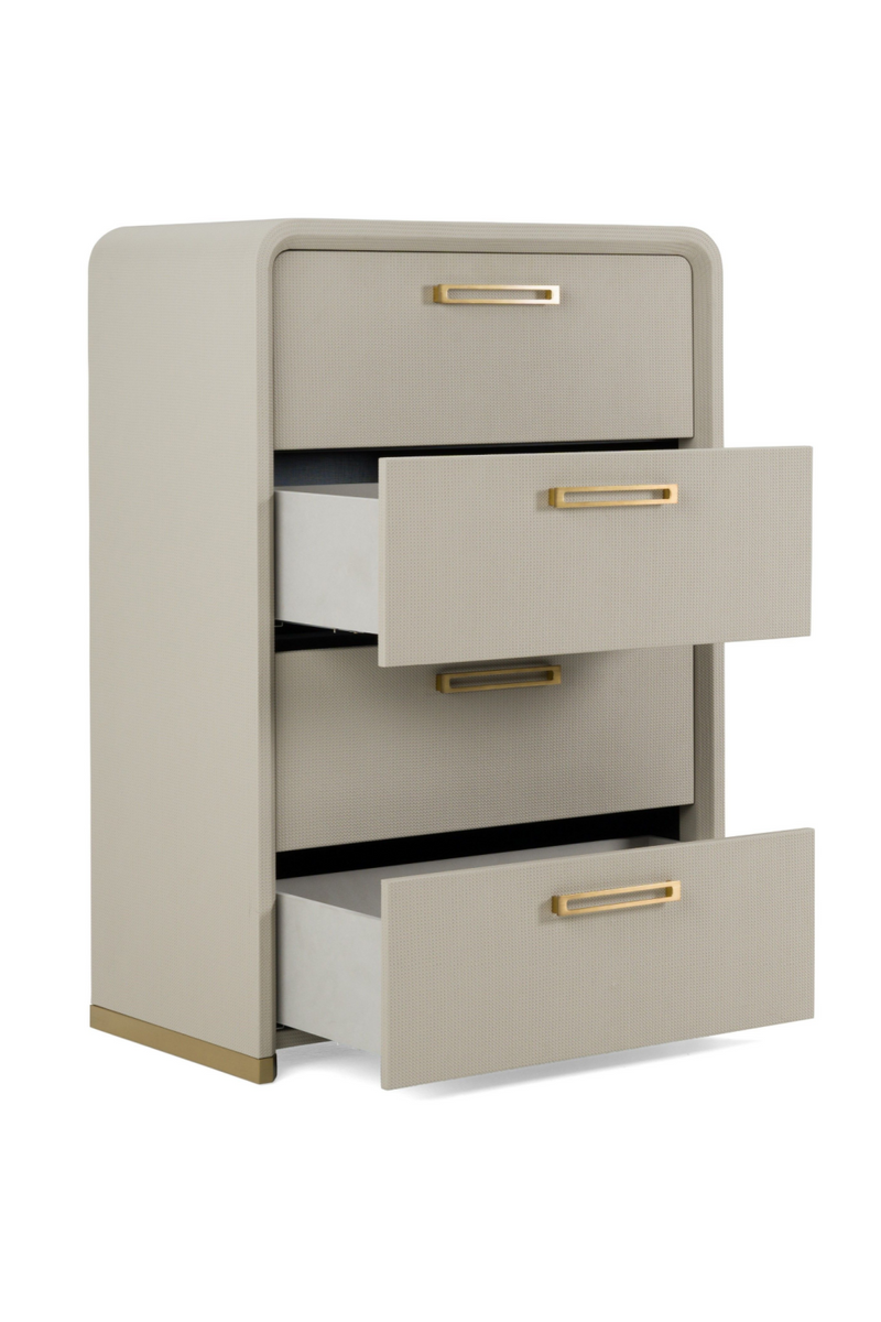 Beige Leatherette 4-Drawer Chest | OROA Modern Florence | Oroatrade.com