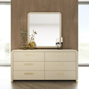 Beige Vegan Leather 6-Drawer Dresser | OROA Modern Florence