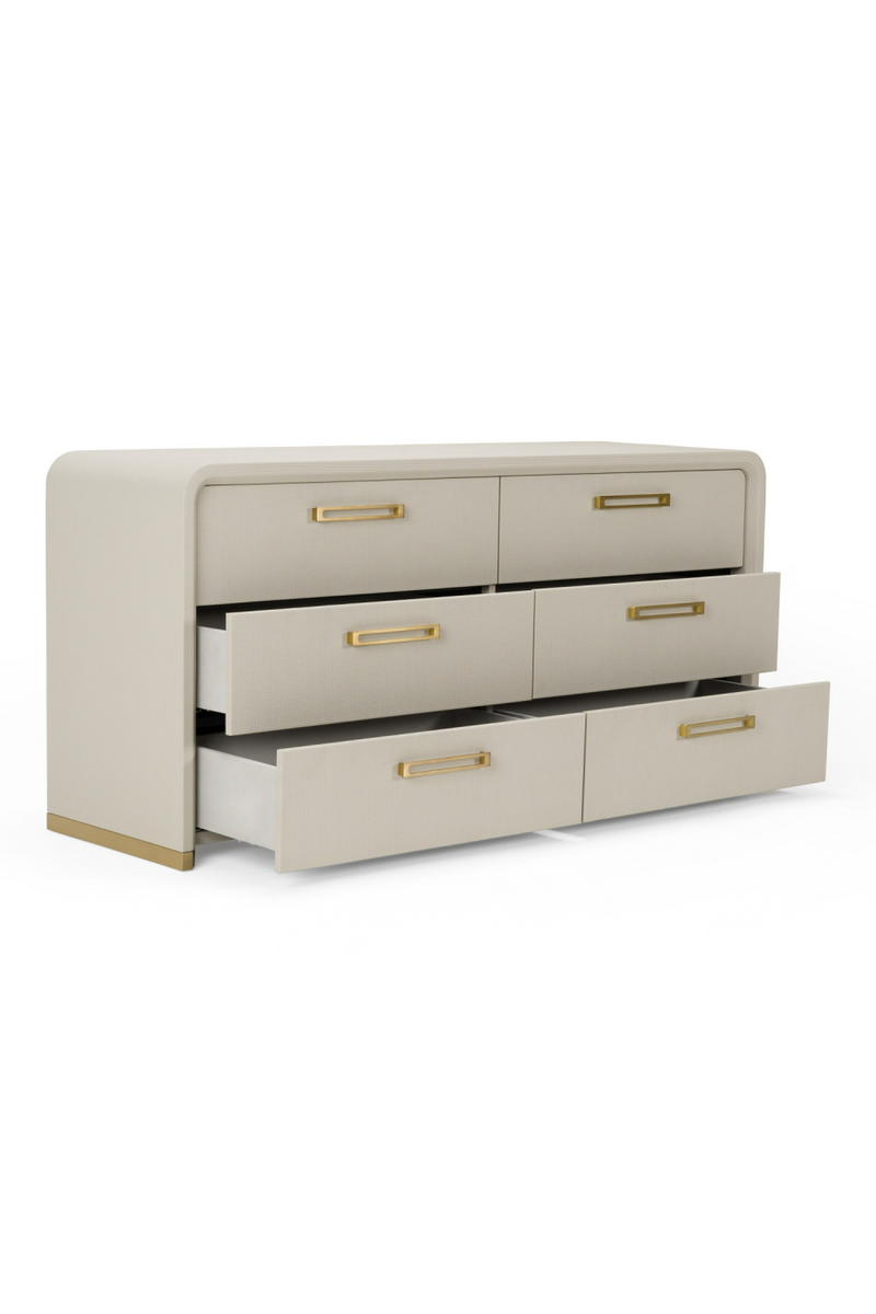 Beige Leatherette 6-Drawer Dresser | OROA Modern Florence | Oroatrade.com