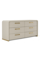 Beige Vegan Leather 6-Drawer Dresser | OROA Modern Florence
