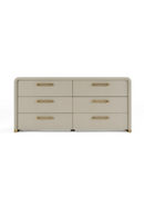 Beige Leatherette 6-Drawer Dresser | OROA Modern Florence | Oroatrade.com