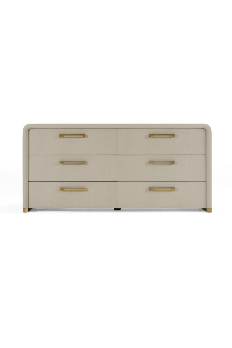 Beige Leatherette 6-Drawer Dresser | OROA Modern Florence | Oroatrade.com