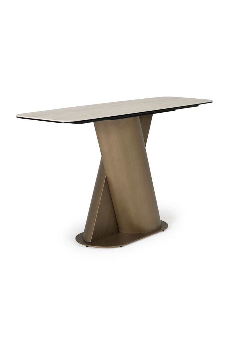 Travertine Bronze Console Table | OROA Modern Kiefer | Oroatrade.com