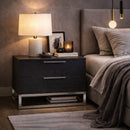 2-Drawer Wooden Nightstand | OROA Modern Helenora