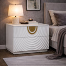 White 2-Drawer Nightstand | OROA Modern N1869
