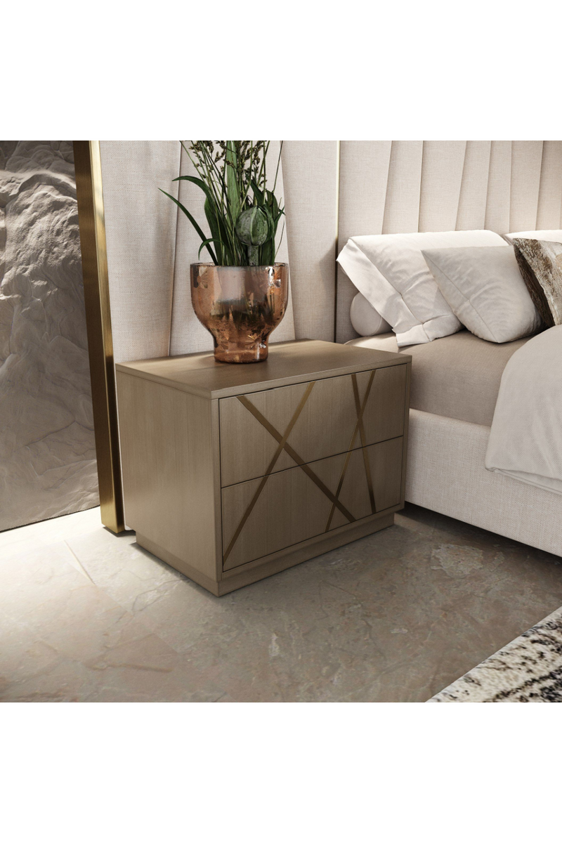 Birch Veneer 2-Drawer Nightstand | OROA Modern Nixa | Oroatrade.com