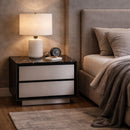 2-Drawer Aluminum Nightstand | OROA Modern Concord