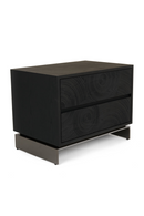 Matte Black Ash 2-Drawer Nightstand | OROA Modern Cirque | Oroatrade.com