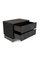 Matte Black Ash 2-Drawer Nightstand | OROA Modern Cirque | Oroatrade.com