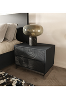 Matte Black Ash 2-Drawer Nightstand | OROA Modern Cirque | Oroatrade.com