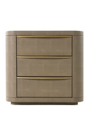 Beige Shagreen 3-Drawer Nightstand | OROA Modern Lois | Oroatrade.com